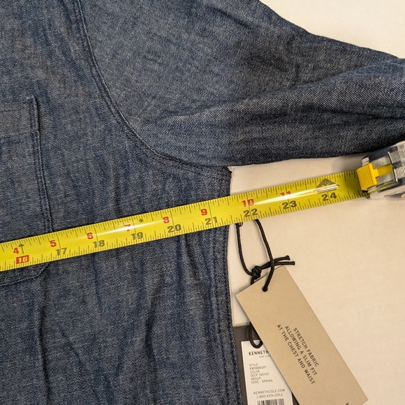 Kenneth Cole Blue Mens Preppy Button Up Shirt NEW Size medium 99% cotton - Picture 11 of 13